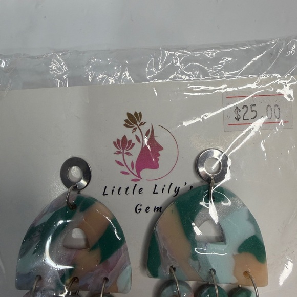 Handmade Multicolor Dangle Earrings - Picture 6 of 6